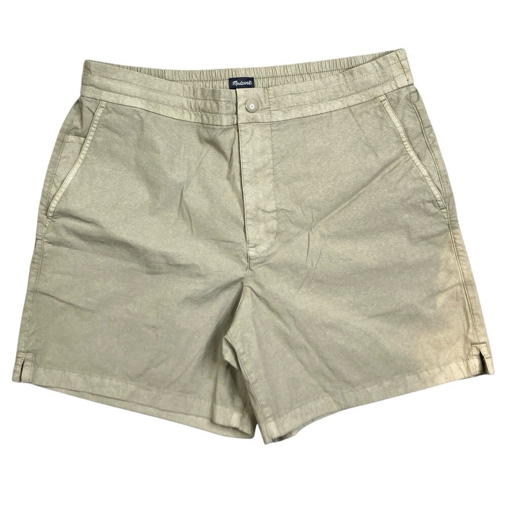 Madewell Shorts Mens 31 Sage Green Cotton‎ Stretch The Weekend Hidden Elastic